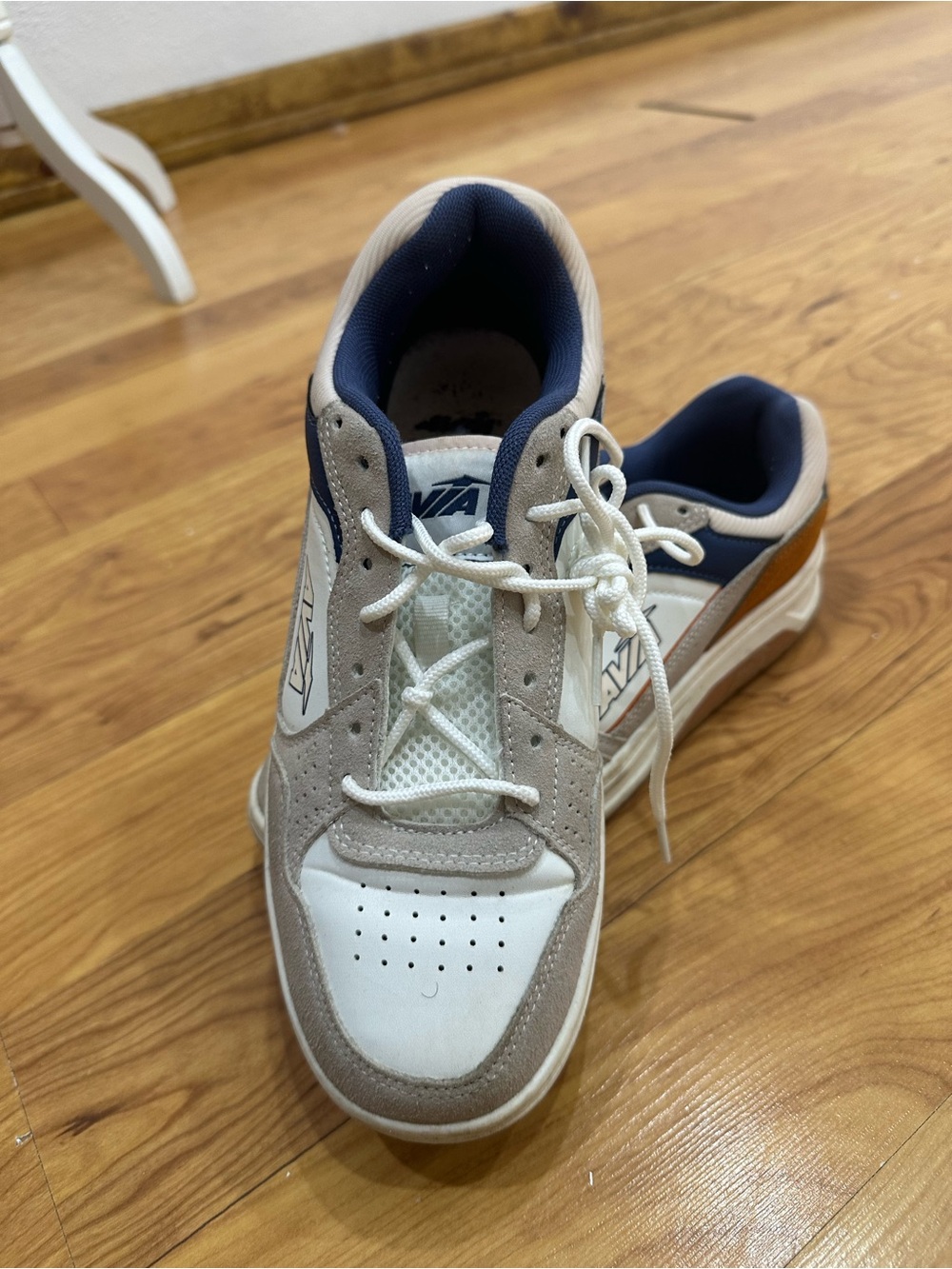 Avia Men’s White, Navy and Brown Low-Top Sneakers